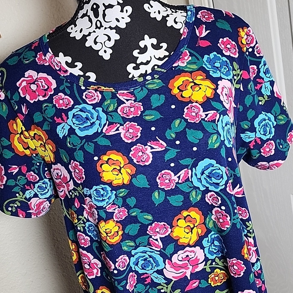 LuLaRoe Carly Hi-low Hem Floral Swing Dress Size Large